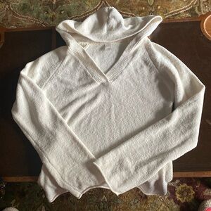 Prana Cream Fleece Hooded Pull Over, standard sleeves, Super Soft, Women L